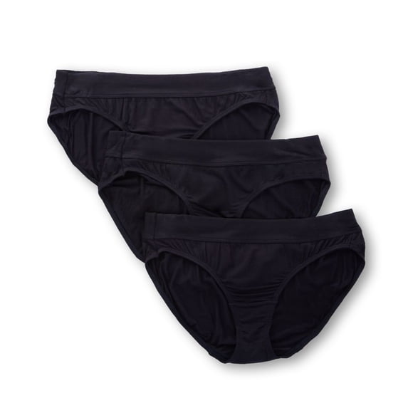 Women's Bali DFSBK3 Comfort Incredibly Soft Bikini Panty - 3 Pack (Black 9)