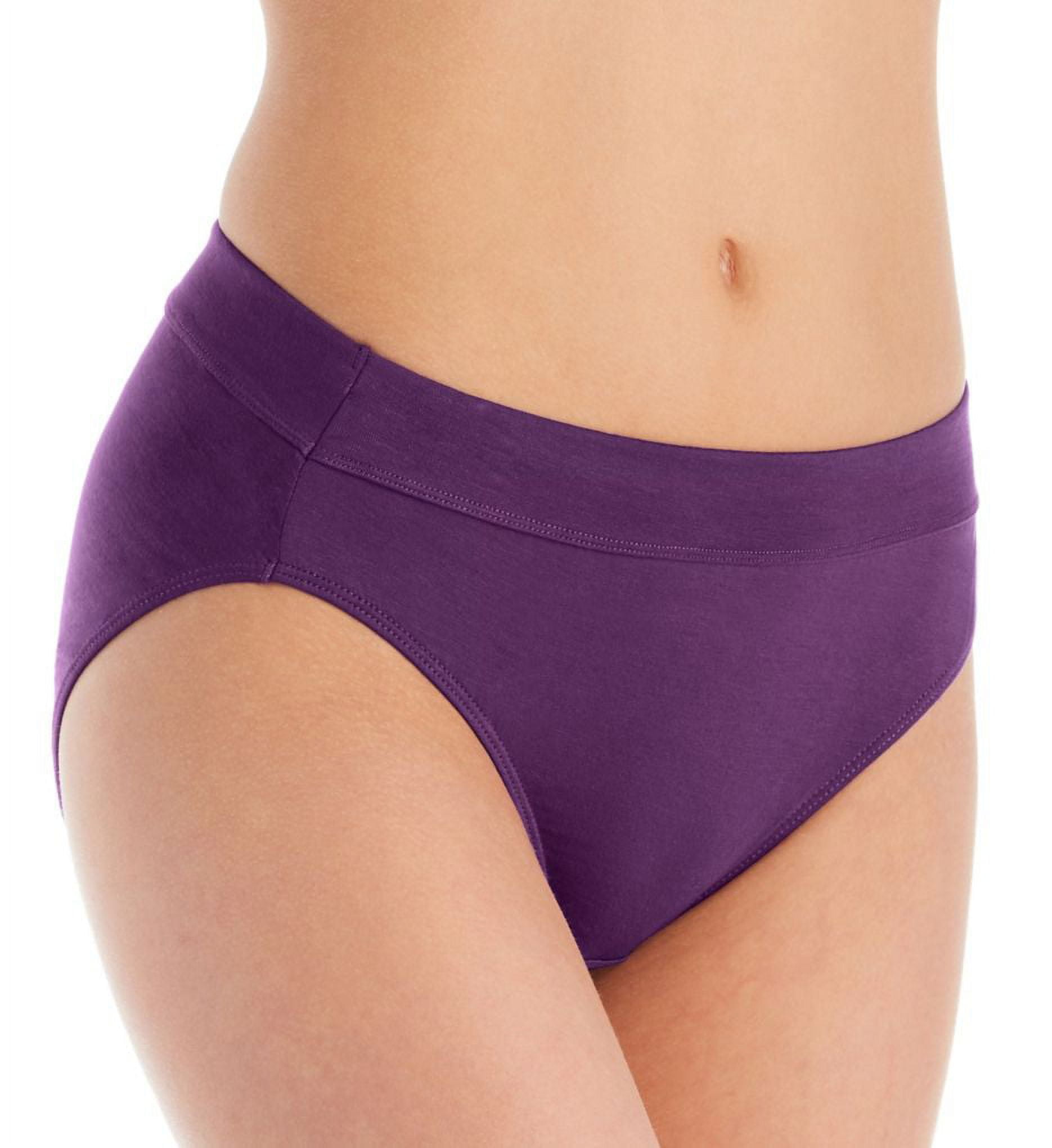 Women's Bali DFSHC1 Comfort Incredibly Soft Hi-Cut Panty (Purple Vista