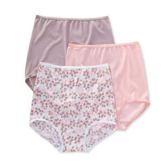 Women's Bali A633 Skimp Skamp Brief Panty - 3 Pack (TenderPinkSteelBudPrnt 6)