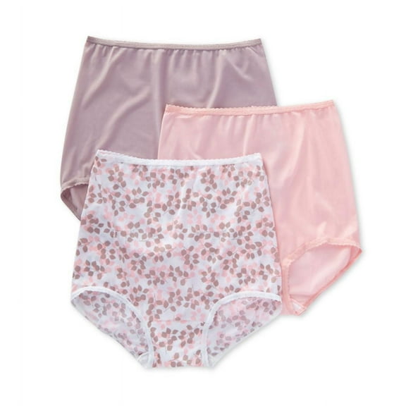 Women's Bali A633 Skimp Skamp Brief Panty - 3 Pack (TenderPinkSteelBudPrnt 6)