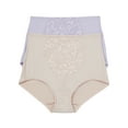 thumbnail image 1 of Women's Bali X710 Jacquard Tummy Panel Shaping Brief Panty - 2 Pack (Urban Lilac/Sandshell L), 1 of 3