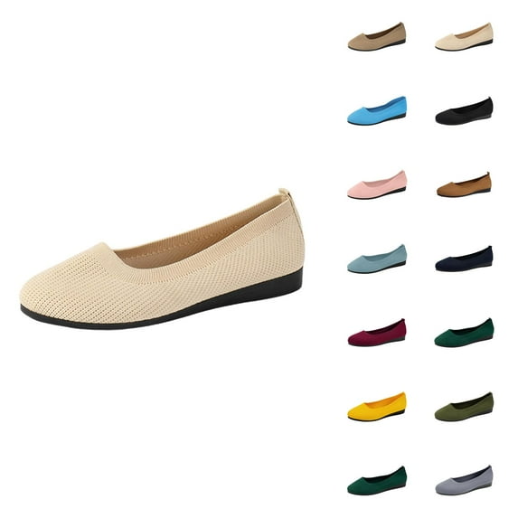 Women's Ballerina On Shoes Non Knitted Trainers Comfortable Breathable Summer Sporty Women Flat Shoes Comfort Shoes
