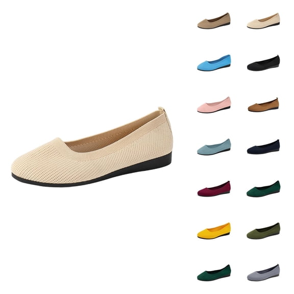 Women's Ballerina On Shoes Non Knitted Trainers Comfortable Breathable Summer Sporty Women Flat Shoes Comfort Shoes