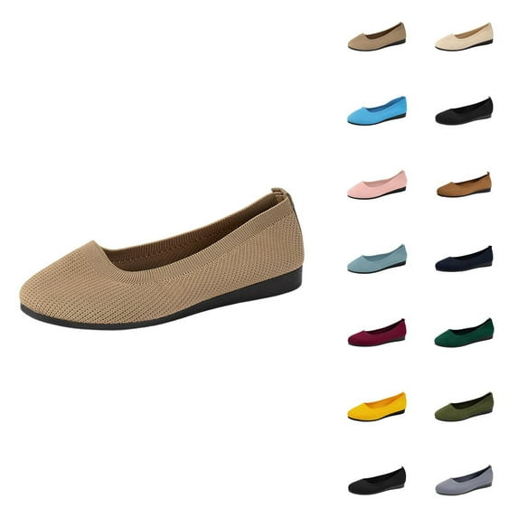 Women's Ballerina On Shoes Non Knitted Trainers Comfortable Breathable Summer Sporty Women Flat Shoes Comfort Shoes