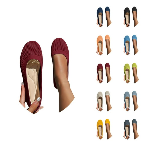 Women's Ballerina On Shoes Non Knitted Trainers Comfortable Breathable Summer Sporty Women Flat Shoes Comfort Shoes