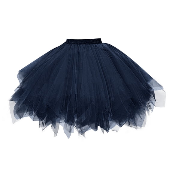 Women's Ballerina Style Tulle Tutu Skirt Candy Color Elastic Waist Layered Party Skirt