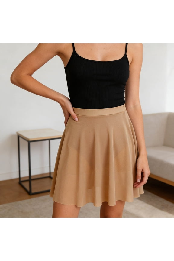 Women's Ballet Dance Skirt Soft Mesh A-Line Short Tutu Elastic Waist Wrap Skirt for Dance Practice Performance Gymnastics Classical Dance Wear