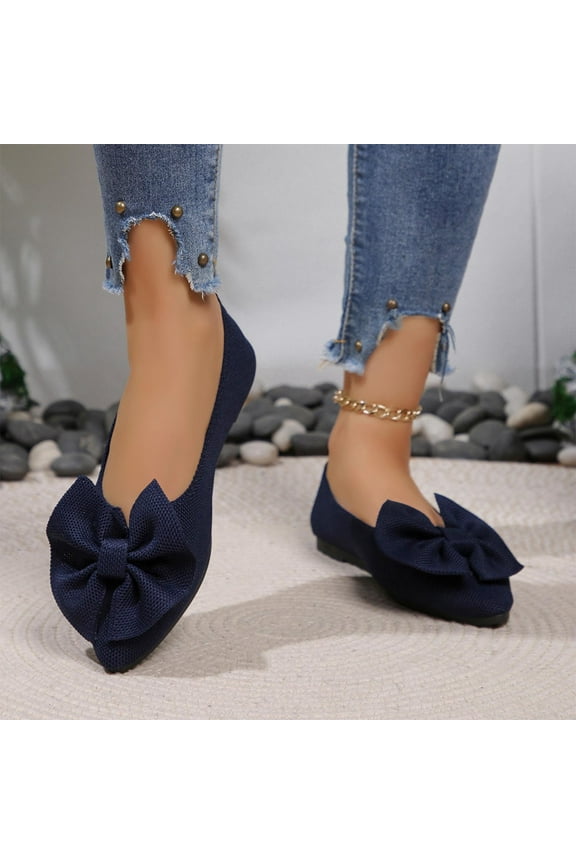 Women’s Ballet Flat Flats Shoes Comfortable Mesh Pointed Toe Slip On Dress Shoes Navy 9.5