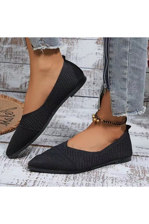 Women’s Ballet Flat Flats Shoes Comfortable Mesh Pointed Toe Slip On Dress Shoes
