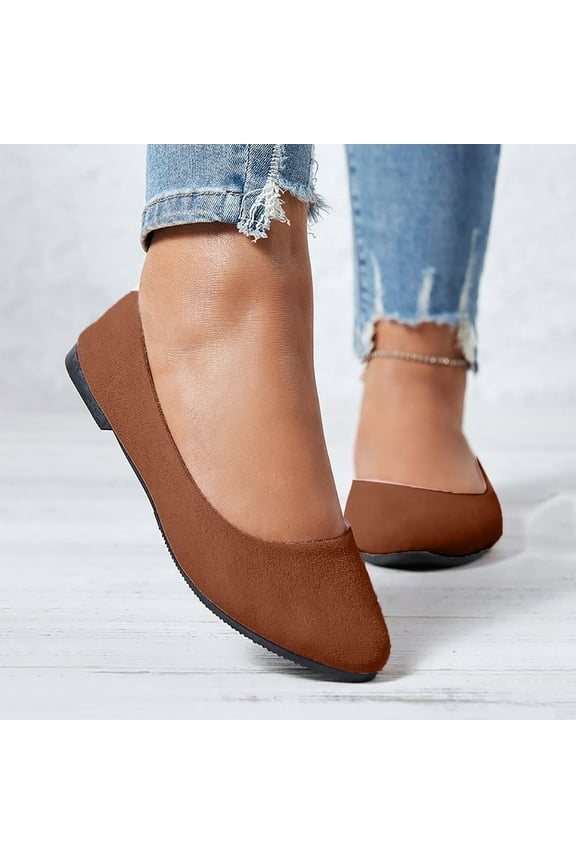 Women's Ballet Flat Shoes Pointed Toe Comfortable Casual Dressy Shoes,Work Flats Office Shoes Solid Flats Cusp Head Comfy Shoes for Women qILAKOG Orange Size 8.5