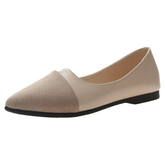 Women's Ballet Flats Comfortable Casual Dressy Shoes Color Block Work Office Pointed Toe Slip On Shoes