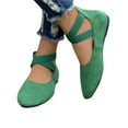 thumbnail image 1 of Women's Ballet Flats Comfortable Casual Dressy Shoes,Work Flats Office Shoes Pointed Toe Flats Dressy Round Toe Slip On Work Flats Green 6.5, 1 of 7