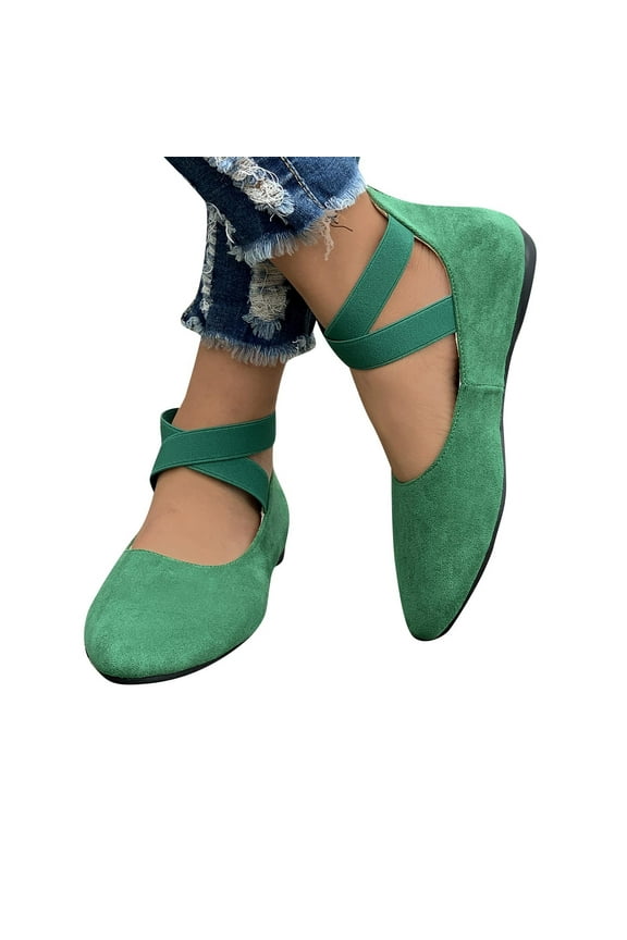 Women's Ballet Flats Comfortable Casual Dressy Shoes,Work Flats Office Shoes Pointed Toe Flats Dressy Round Toe Slip On Work Flats Green 6