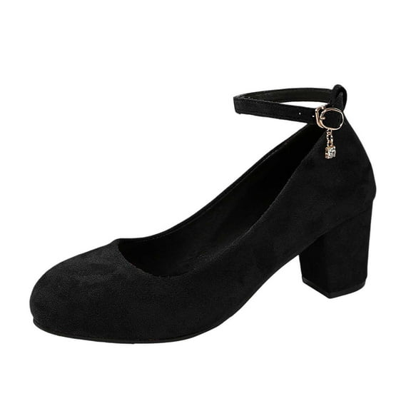 Women's Ballet Flats Comfortable Round Toe Shoes for Dance & Travel Fashion Solid Color Platform Heels On Casual Shoes With Soft Suede And Adjustable Hook And Loop Strap