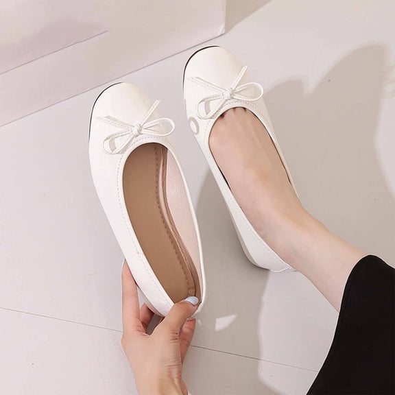 Women's Ballet Flats Fashion Classic Comfort Round Toe Work Shoes Lightweight Slip-On Low-Top Flats Casual Wide Width Flat Shoes