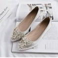 thumbnail image 1 of Women's Ballet Flats - Rhinestone Wedding Ballerina Shoes | Foldable, Sparkly & Comfortable Slip-On Flats, 1 of 9