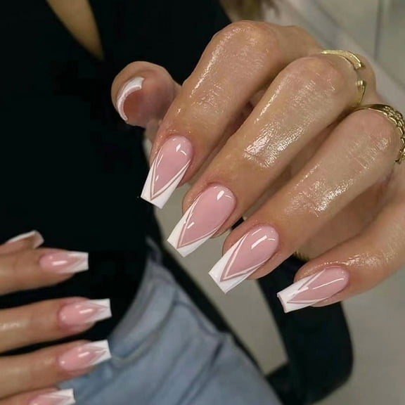 Women's Ballet Mid-length Triangle French Manicure