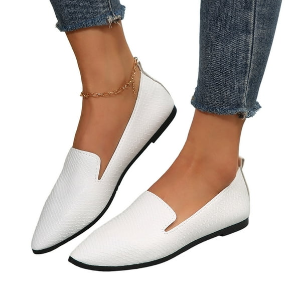 Women's Ballet Slip on Flats Pointed Toe Casual Penny Loafers Ladies Business Walking Driving Work Shoes