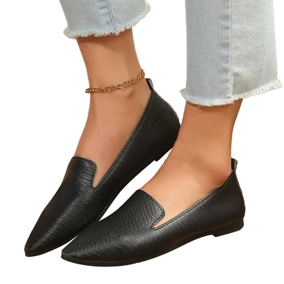 Women's Ballet Slip on Flats Pointed Toe Casual Penny Loafers Ladies Business Walking Driving Work Shoes