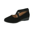 thumbnail image 1 of Women’s Ballet Wedge Dress Flats Ballet Low Wedge Round Toe Cross Ankle Strap Comfortable Casual Flats Shoes, 1 of 9