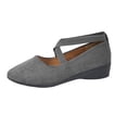 thumbnail image 1 of Women’s Ballet Wedge Dress Flats Ballet Low Wedge Round Toe Cross Ankle Strap Comfortable Casual Flats Shoes, 1 of 9