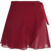 Women's Ballet Wrap Skirt Chiffon Dance Wrap Skirt with Adjustable Waist Tie Gymnastics Ballet Skirts for Women