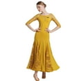 thumbnail image 1 of Women's Ballroom Dance Dress. Lace sleeve, long swing skirt. Professional competition. For modern waltz, cha cha., 1 of 7