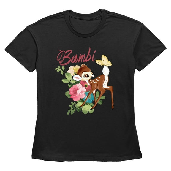 Women's Bambi Floral Butterflies Graphic T-Shirt