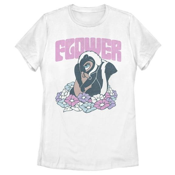 Women's Bambi Flower Graphic Tee White Small