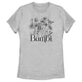 thumbnail image 1 of Women's Bambi Gray Floral Sketch Graphic Tee Athletic Heather Small, 1 of 4