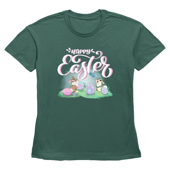 Women's Bambi Happy Easter Thumper  Graphic T-Shirt