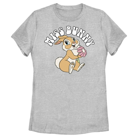 Women's Bambi Miss Bunny Graphic Tee Athletic Heather Large