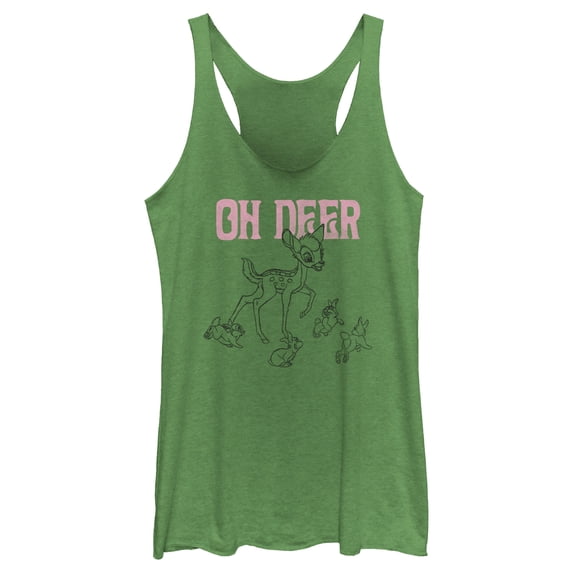 Women's Bambi Oh Deer Group Racerback Tank Top Envy Green 2X Large