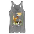 thumbnail image 1 of Women's Bambi Tarot Card Scene Racerback Tank Top Gray Heather Small, 1 of 4