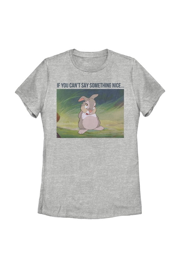 Women's Bambi Thumper Quote  Graphic Tee Athletic Heather Large