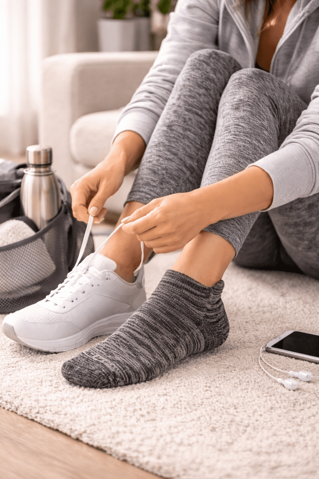 Women's Bamboo Performance Cushioned Ankle-Hi Socks with Heel Guard