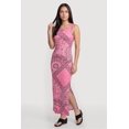 thumbnail image 1 of Women's Bandana Print Side Slit Keyhole Back Maxi Dress, 1 of 3