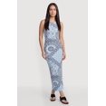 thumbnail image 1 of Women's Bandana Print Side Slit Keyhole Back Maxi Dress, 1 of 3