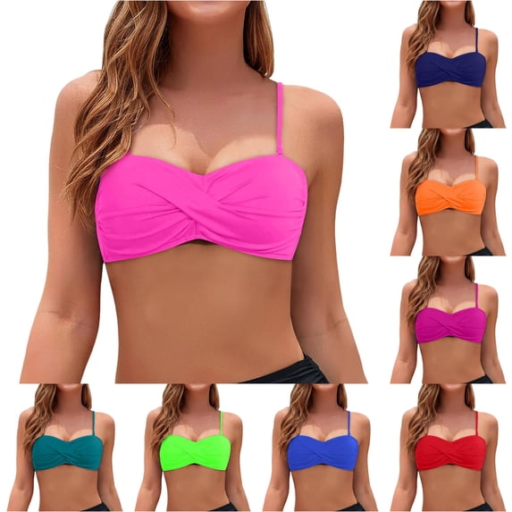 Women's Bandeau Bikini Top, Strapless Swimsuit, Beachwear Casual, Summer Style