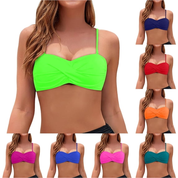 Women's Bandeau Bikini Top, Strapless Swimsuit, Beachwear Casual, Summer Style