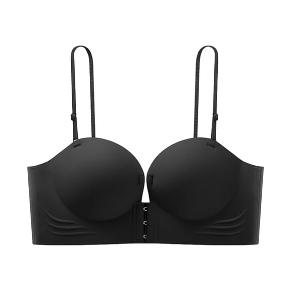 Women's Bandeau Bra with Nonslip Front Closure and Strapless Design Pushup Everyday Bralette for Off Shoulder Tops Dress