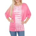 thumbnail image 1 of Women's Banded Dolman Tie Dye Stripe Top, 1 of 5