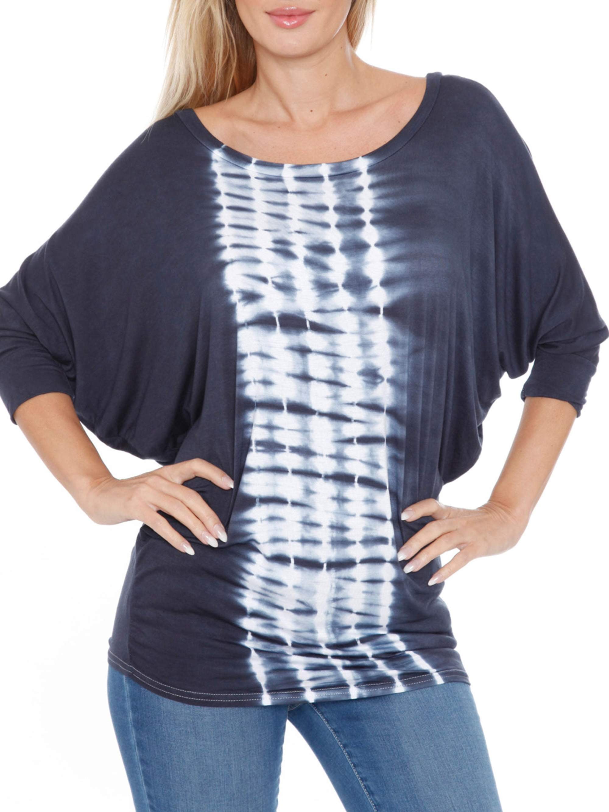 Tie Dye Deep V Cocoon Dolman Sleeve Top