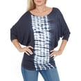 thumbnail image 1 of Women's Banded Dolman Tie Dye Stripe Top, 1 of 4