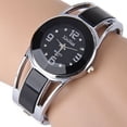 thumbnail image 1 of Women’s Bangle Watch Bracelet Design Quartz Watch with Rhinestone Round Dial Stainless Steel Band Wrist Watches Free Women's Watch Box, 1 of 6