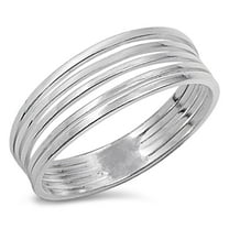 Women's Bar Line Ring .925 Sterling Silver Band Jewelry Female Male Unisex Size 6