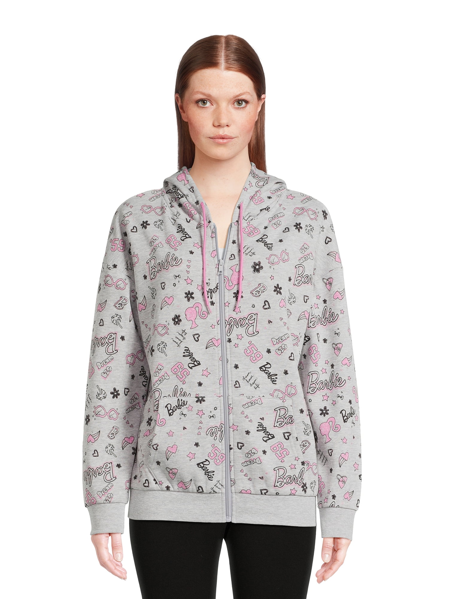 Women's Barbie All Over Print Hoodie - Walmart.com