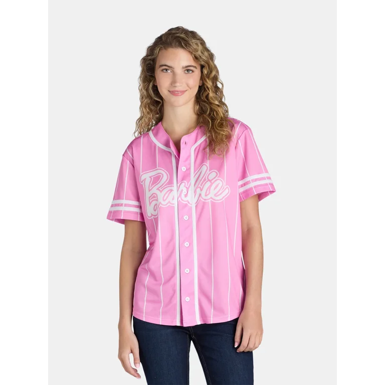 Barbie Juniors Graphic Baseball Jersey Sizes XS XXXL Walmart