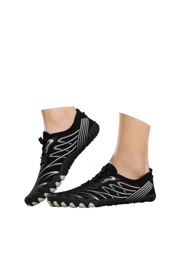 Women's Barefoot Style Sneakers Breathable Outdoor Hiking Shoes Couple's Running Style Black 45