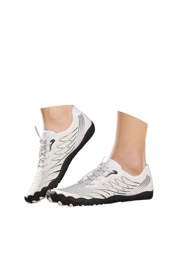 Women's Barefoot Style Sneakers Breathable Outdoor Hiking Shoes Couple's Running Style White 44